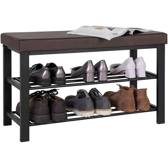 SONGMICS 3-Tier Shoe Bench Rack Storage Organizer for Entryway Storage Organizer
