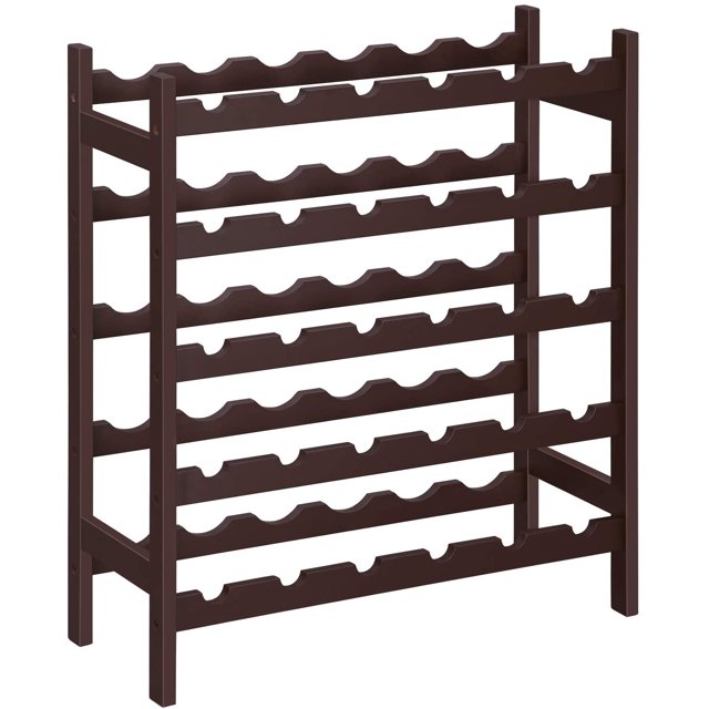 SONGMICS 30Bottle Wine Rack 5Tier Freestanding Floor Bamboo Wine