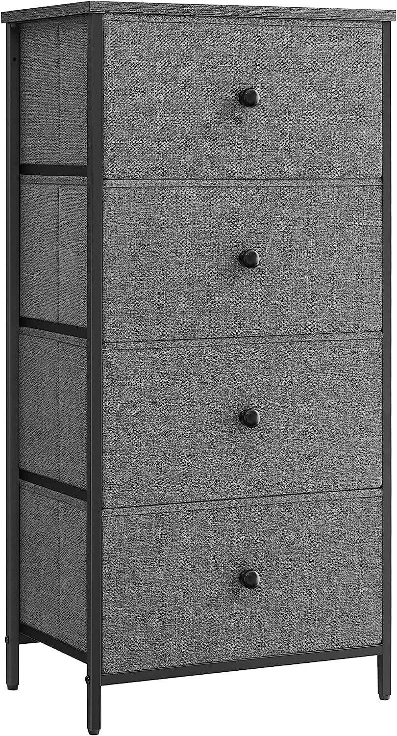 SONGMICS 4 Fabric Drawers Dresser Storage Tower for Bedroom Clothes