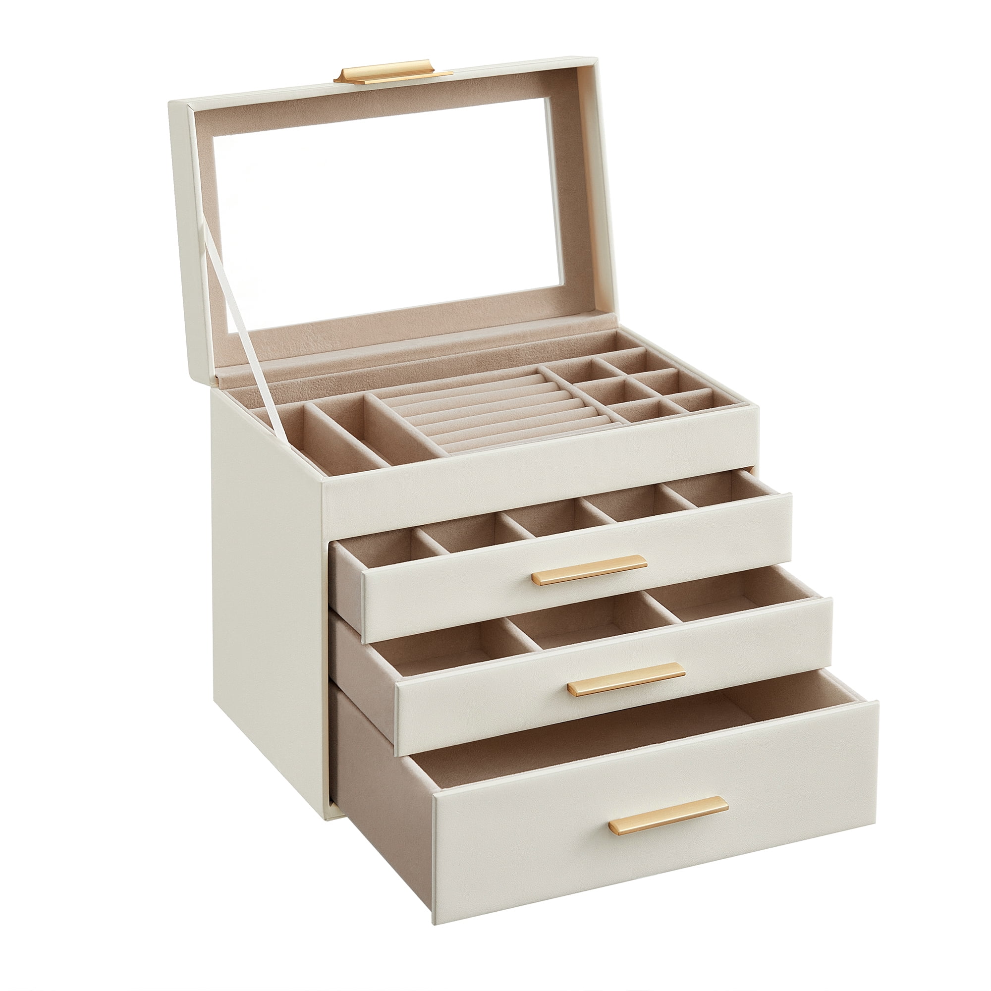 Jewelry Boxes Organizers SONGMICS Jewelry Box With Glass Lid,
