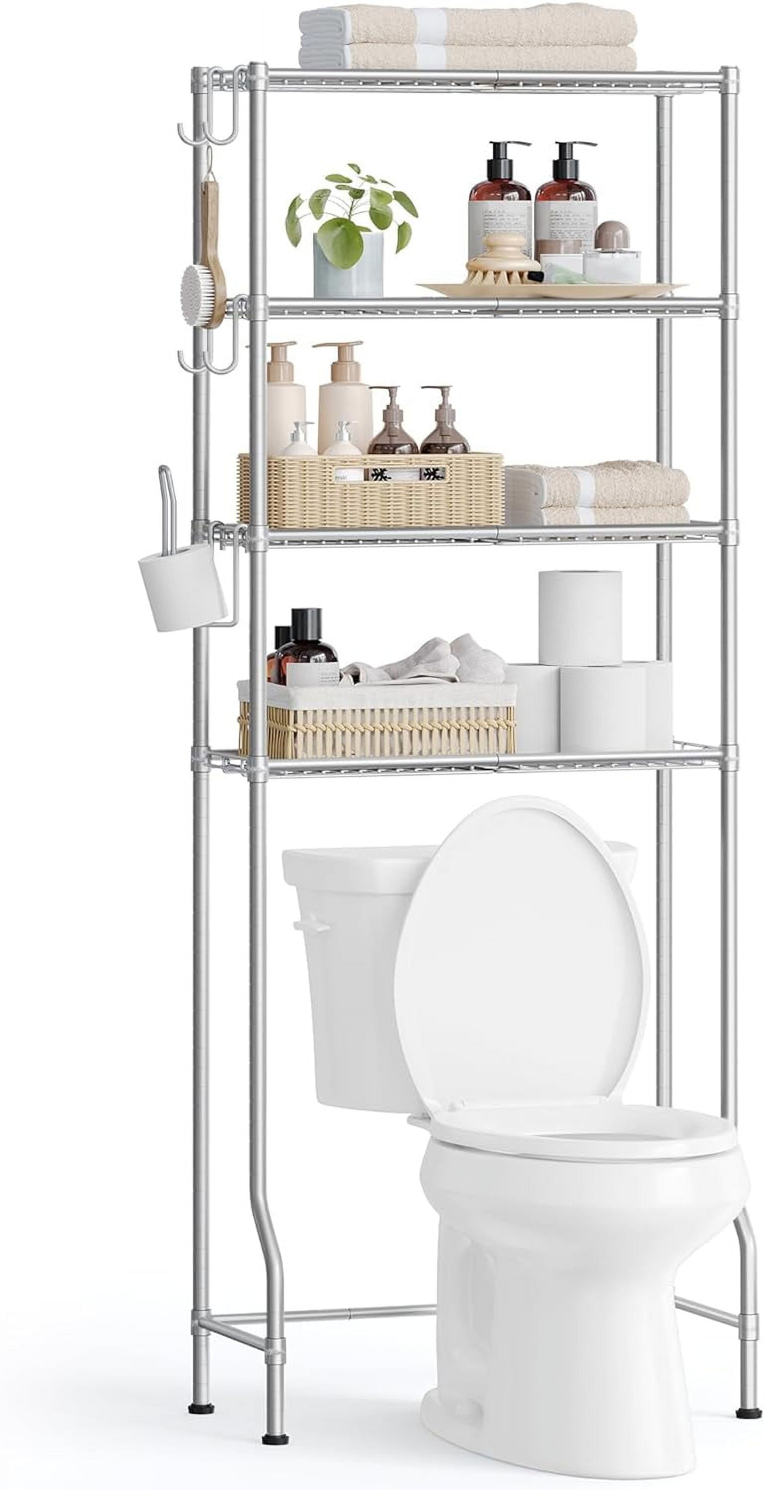 SONGMICS 4 Tier Over Toilet Storage Adjustable Metal Rack with
