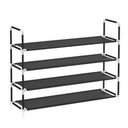 SONGMICS 4-Tier Shoe Rack with Shelves for  20 Pairs of Shoes Easy to Assemble Entryway Entryway Black 11 x 38.8 x 22.8 Inches
