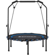 SONGMICS 40 Inches Mini Fitness Trampoline, Fitness Rebounder with Adjustable Handrail, Foldable Trampoline for At-Home Workout, Max. Load 264.6 lb
