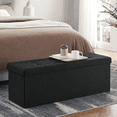 thumbnail image 1 of SONGMICS 43" Storage Ottoman Bench Ottoman with Storage Footstool Hold up to 660 lb for Bedroom Living Room Black, 1 of 7