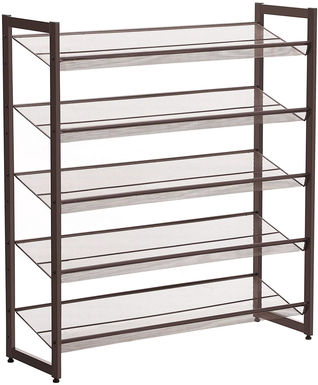 SONGMICS 5-Tier Metal Shoe Rack, Shoe Organizer, Bronze