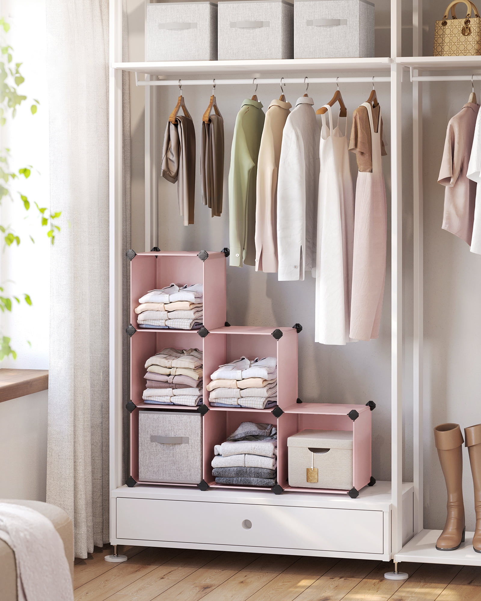 SONGMICS 6 Cube Storage Organizer Modular Storage Cube Bookshelf DIY