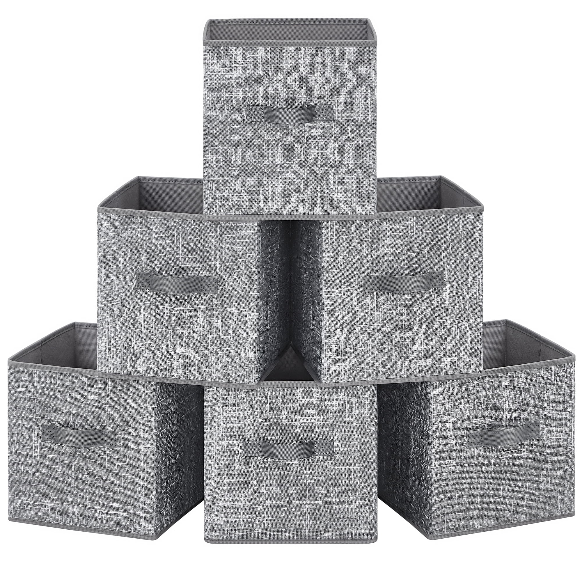 SONGMICS 6 Pack Storage Cubes 11-Inch Non-Woven Fabric Bins with Double ...