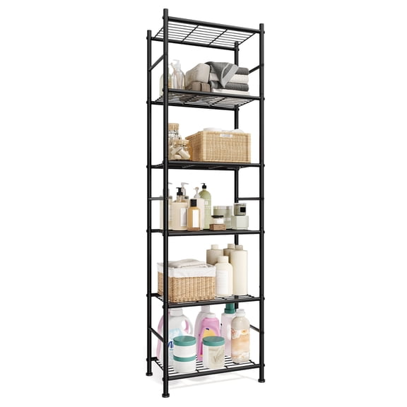 SONGMICS 6-Tier Wire Shelving Unit, Steel Storage Rack, Easy Assembly, Matte Black