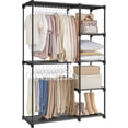thumbnail image 1 of SONGMICS Closet Organizer Portable Wardrobe with Hanging Rods Clothes Rack Storage Organizer for Bedroom Black, 1 of 8
