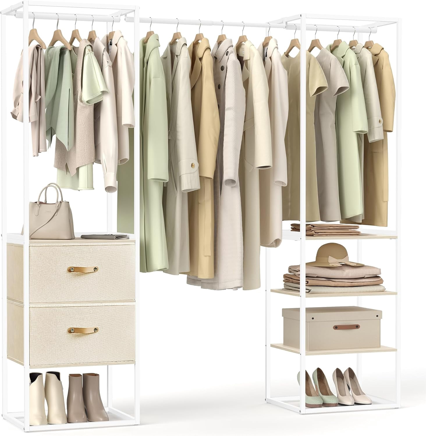 SONGMICS Clothes Rack, 70.9 Inch Wardrobe Freestanding Closet, Heavy ...