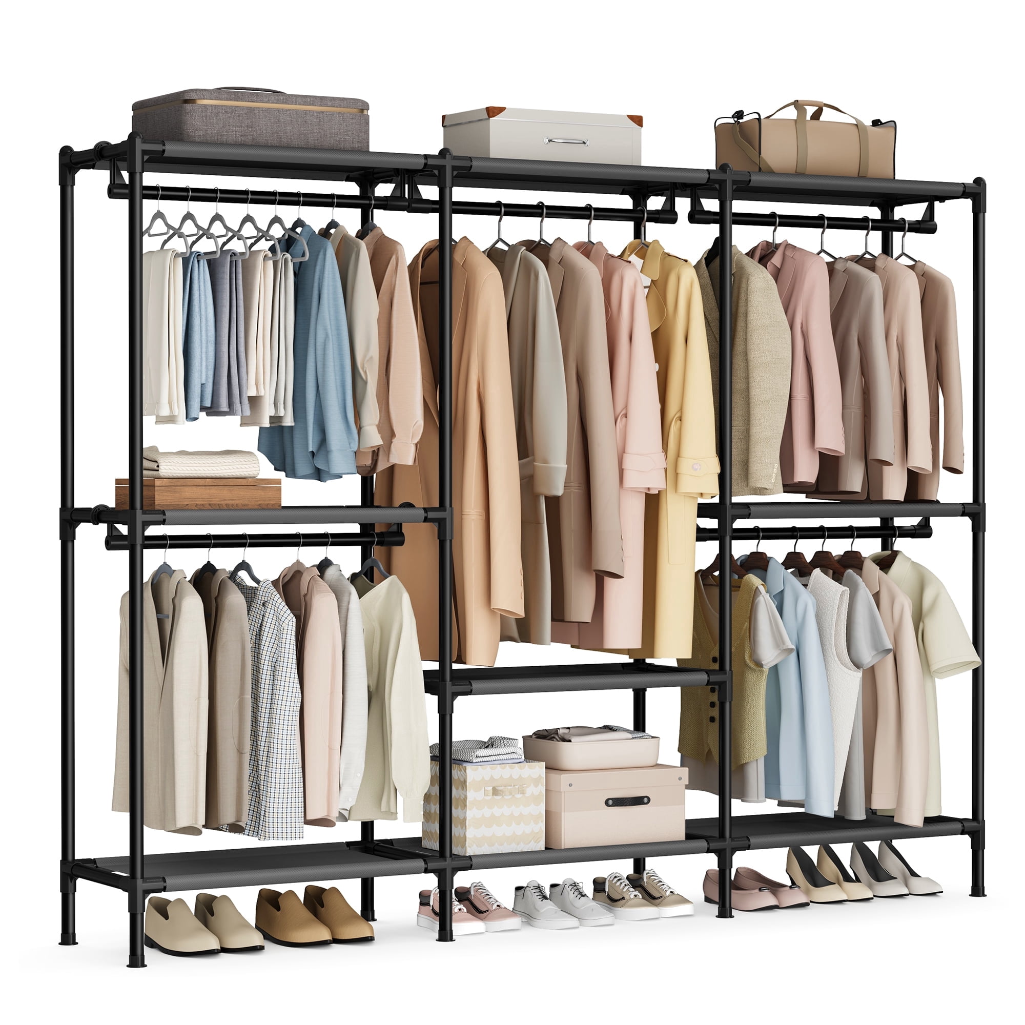 Simple Temporary Clothes Rack SONGMICS Clothes Rack, 79.9 Inches Tall, Heavy-Duty Wardrobe - Walmart.com