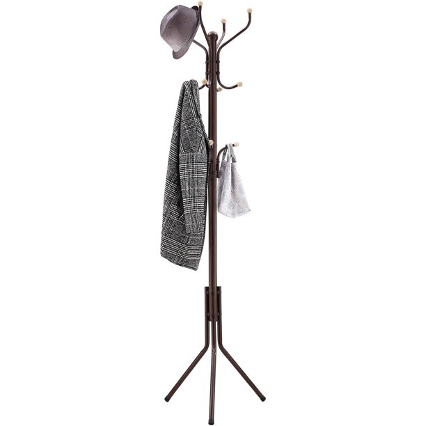 SONGMICS Coat Rack Freestanding Metal Coat Rack Stand with 12 Hooks and