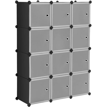 SONGMICS Cube Storage Organizer, 12-Cube Storage Shelves, Black