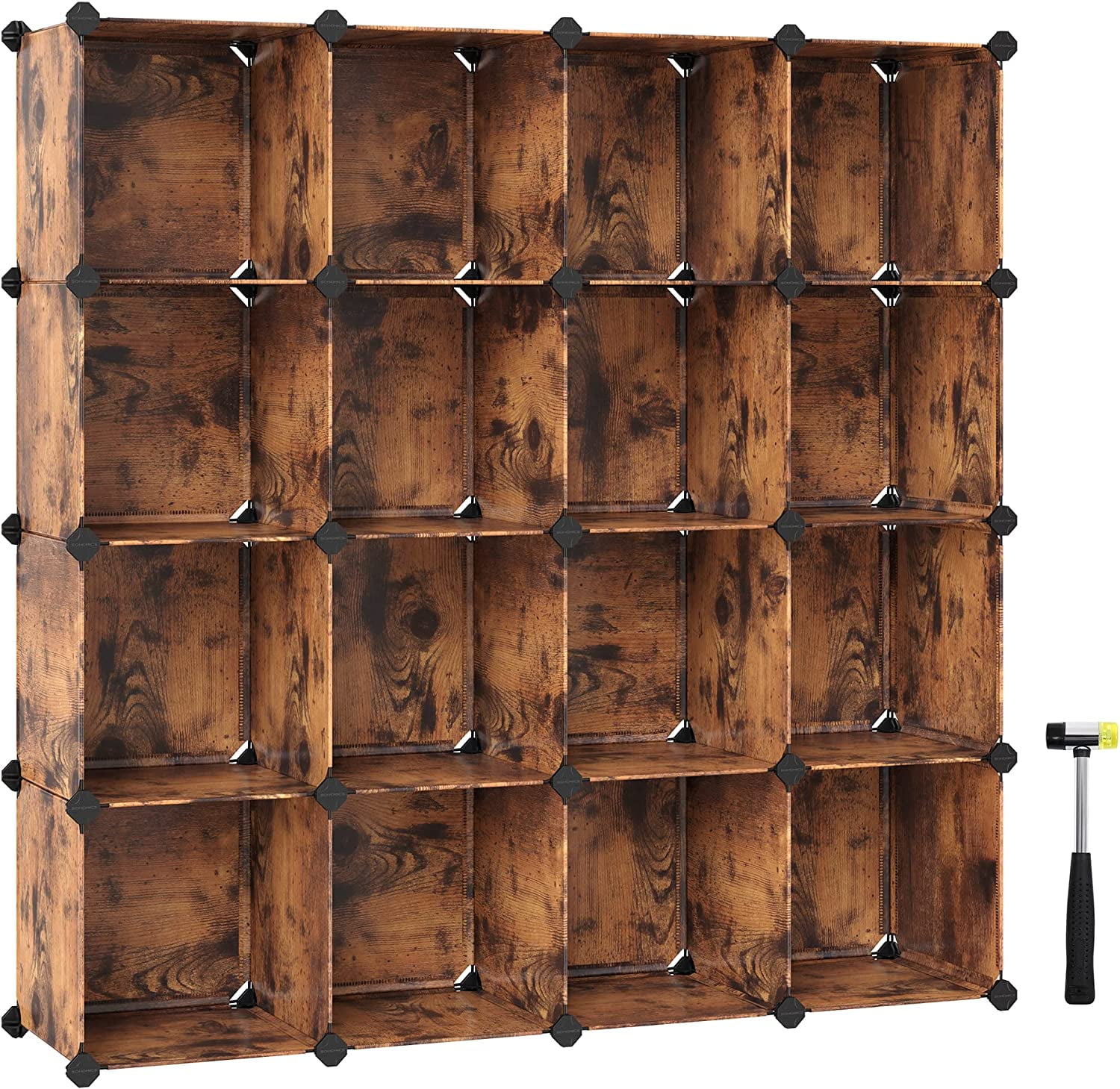 C&AHOME Cube Storage Organizer, 16-Cube Shelves Units, Closet Cabinet, DIY  Plastic Modular Book Shelf, Ideal for Bedroom, Living Room, Office, 48.4 L