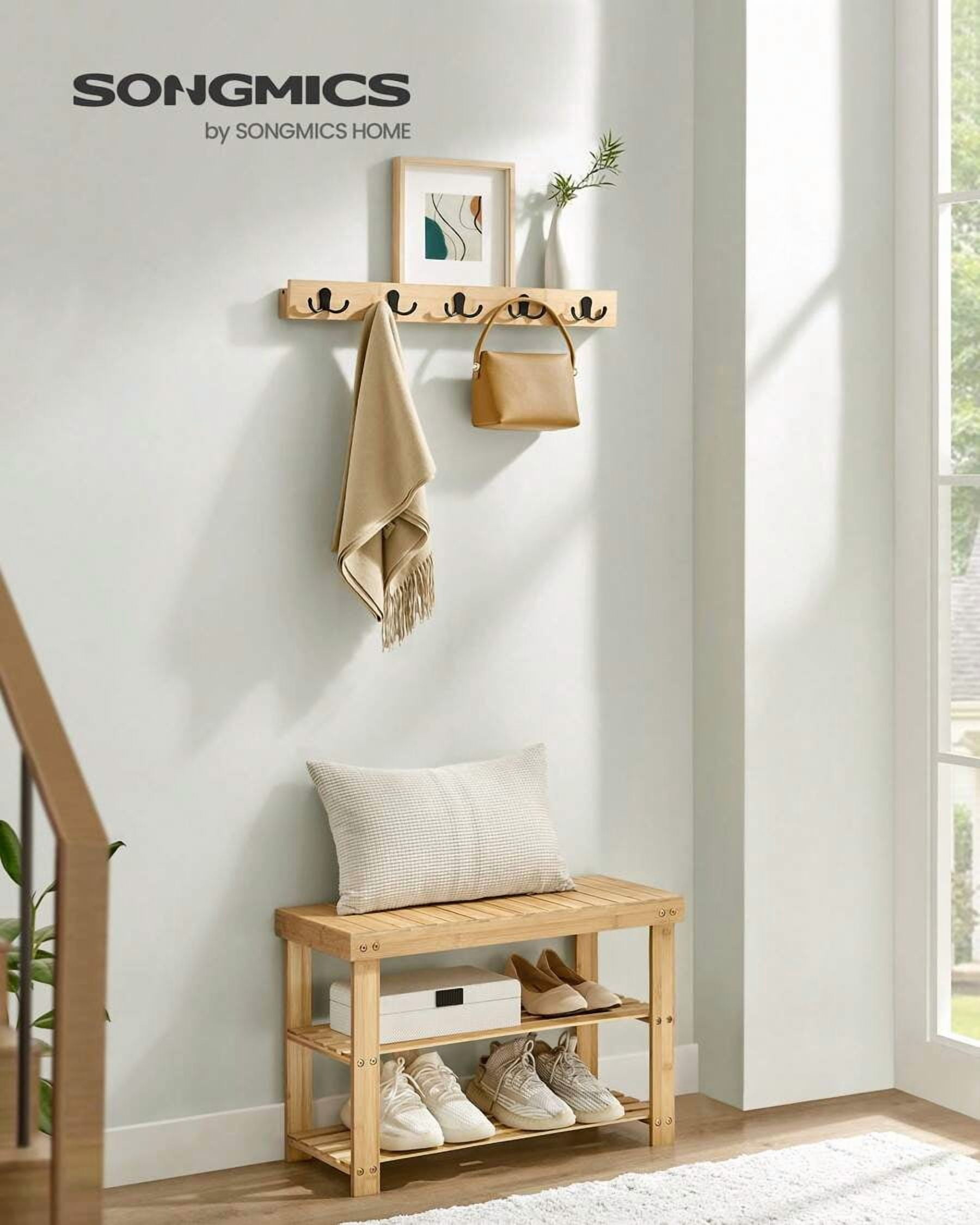 Small Entryway Bench SONGMICS Coat Rack Shoe Bench Set, Hall Tree With ...