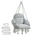 thumbnail image 1 of Hanging Chair, Hammock Chair with Large Cushion, Boho Swing Chair for Bedroom, Patio, Balcony, Garden, Holds up to 264 lb, Accessories Included, Dove Gray, 1 of 8