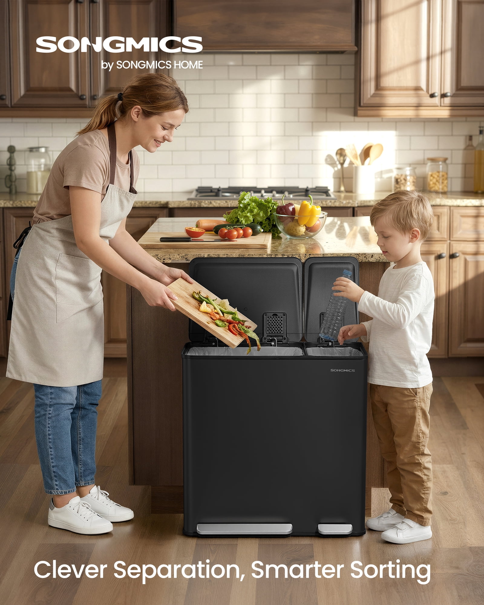 SONGMICS Kitchen Trash Can
