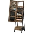 thumbnail image 1 of SONGMICS LED Jewelry Cabinet Standing Lockable Jewelry Armoire with Full-Length Mirror Space-Saving Jewelry Organizer Box with Mirror Bottom Drawer and Shelf Gift Idea Rustic Brown, 1 of 9