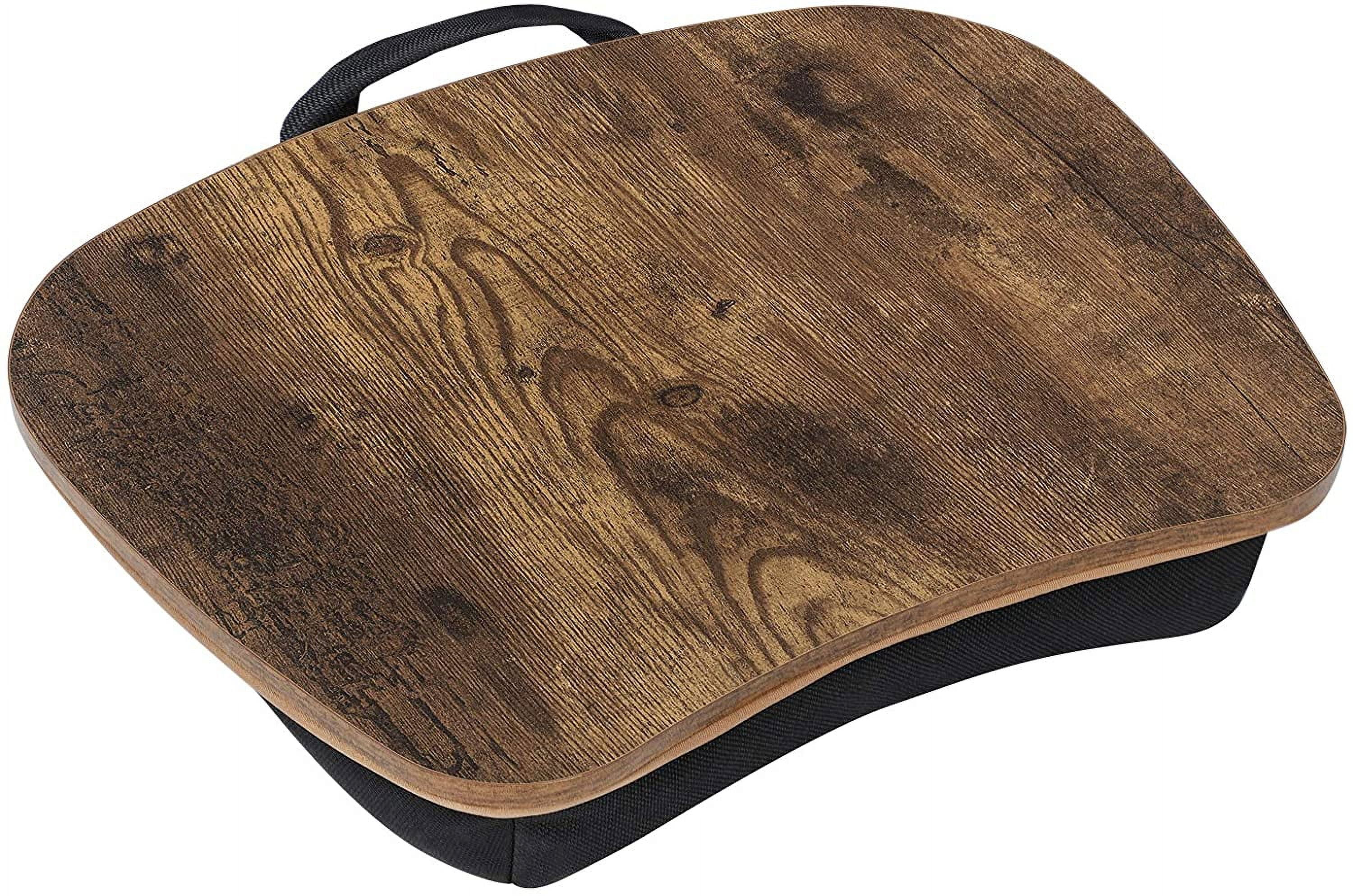 Rustic Brown and Black Cushioned Lap Desk with Handle