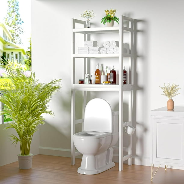 SONGMICS Over The Toilet Storage Bamboo 3Tier OverTheToilet Space