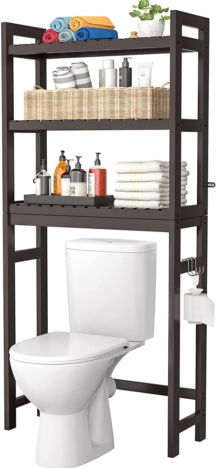 SONGMICS Over The Toilet Storage Bamboo 3Tier OverTheToilet Space