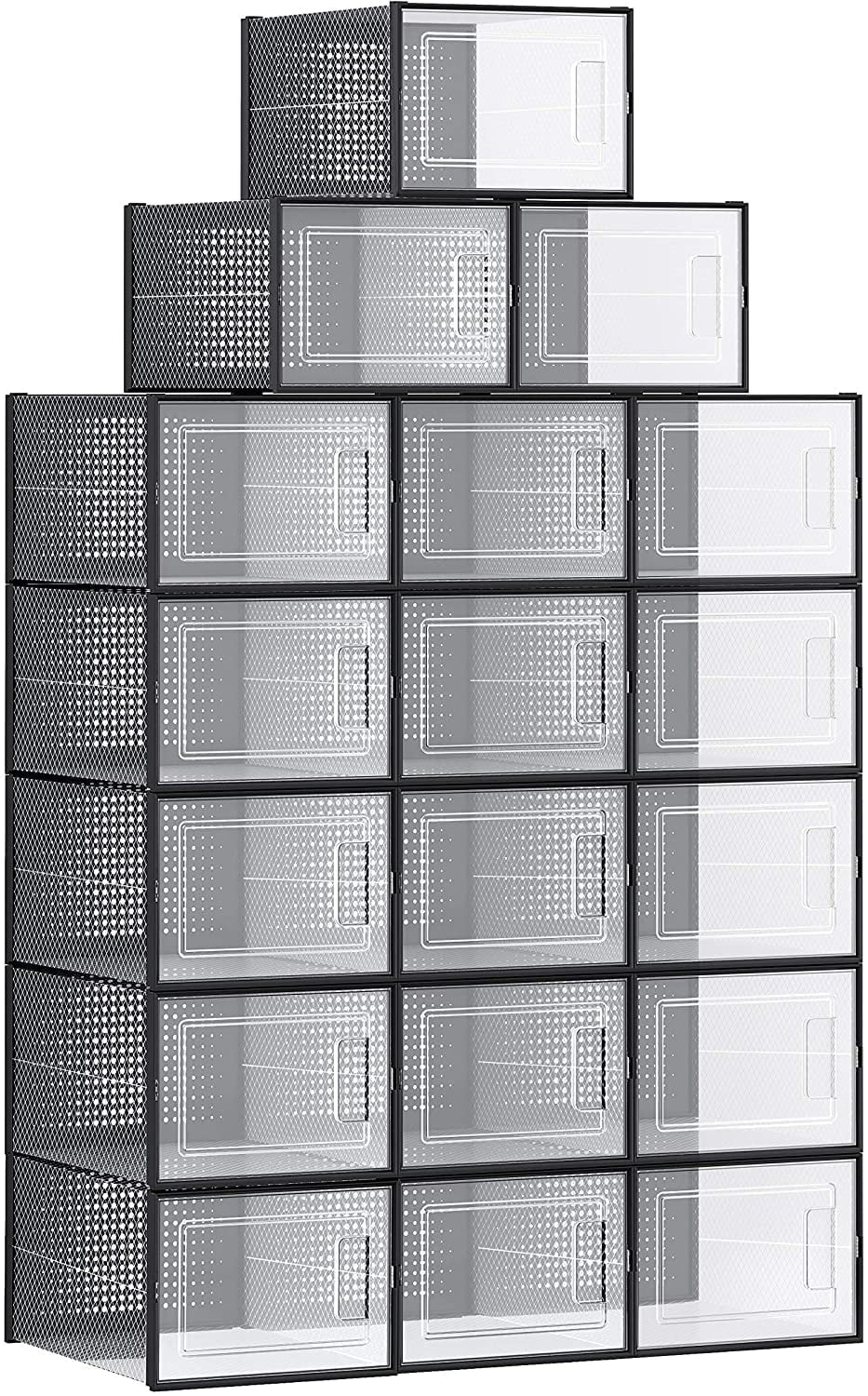 Modern Stackable Clear Plastic Shoe Boxes with Transparent Doors