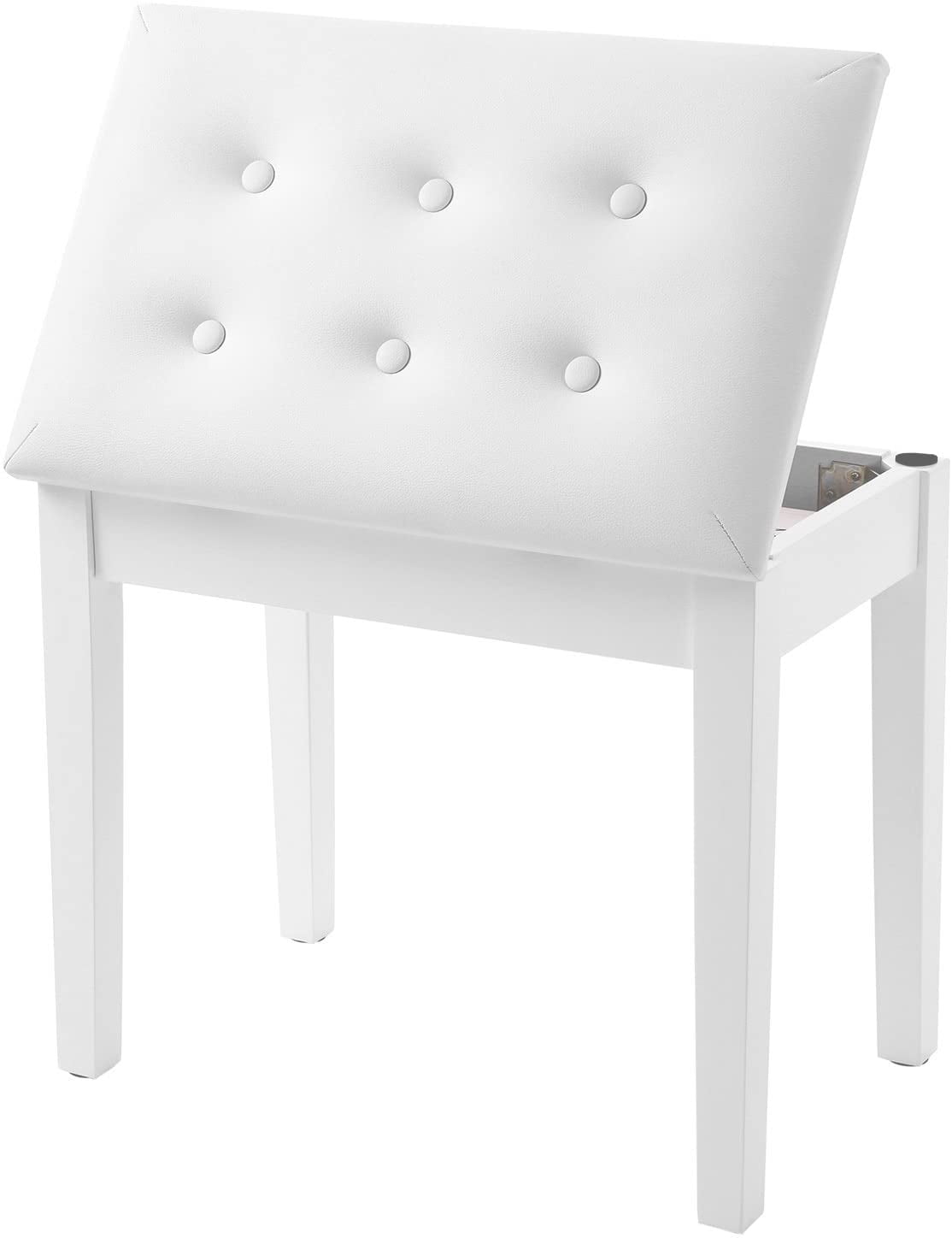SONGMICS Piano Bench with Padded Cushion and Storage Compartment for