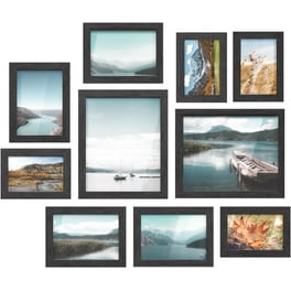 WIFTREY 2 Pack 4x6 Picture Frames Collage with 9 Openings, Display Eight 4  x 6 Pictures and One 8x10 Photos for Wall Mounting, B