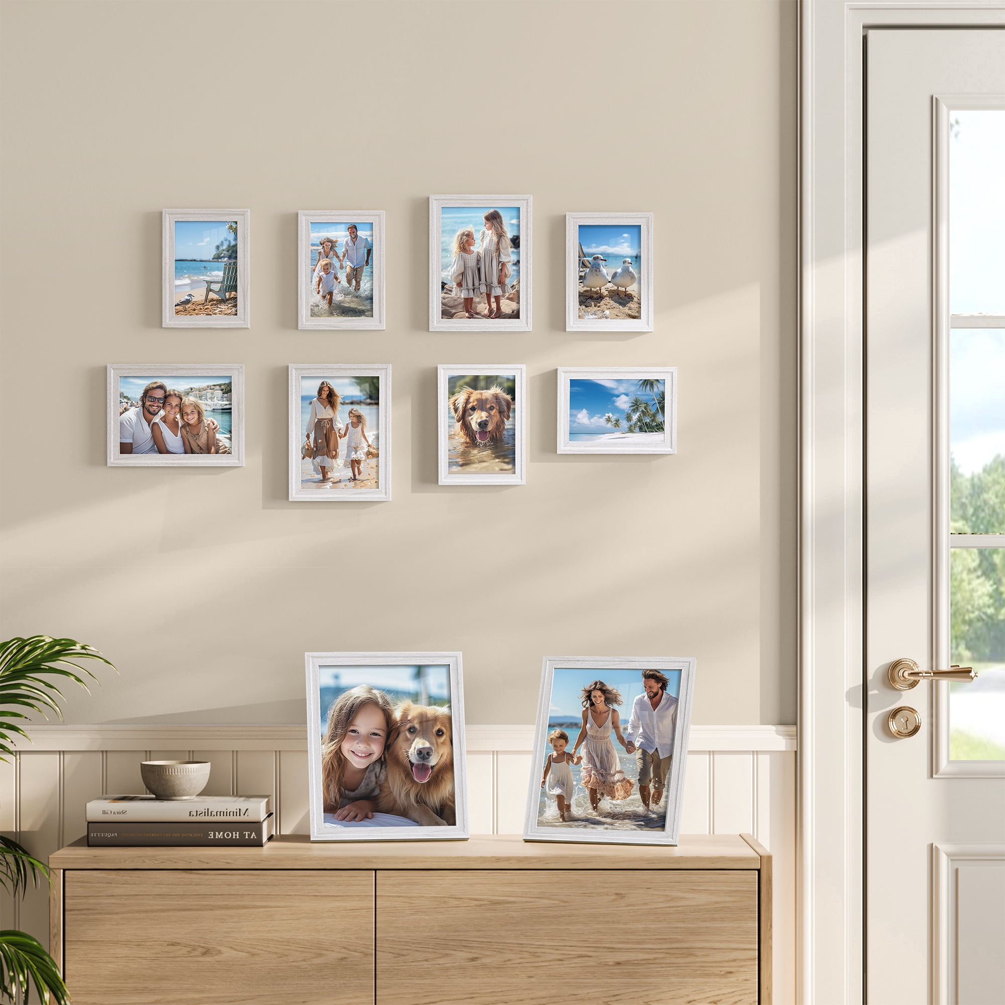 SONGMICS Picture Frames with 16 Mats, Set of 10 Collage Photo Frames ...