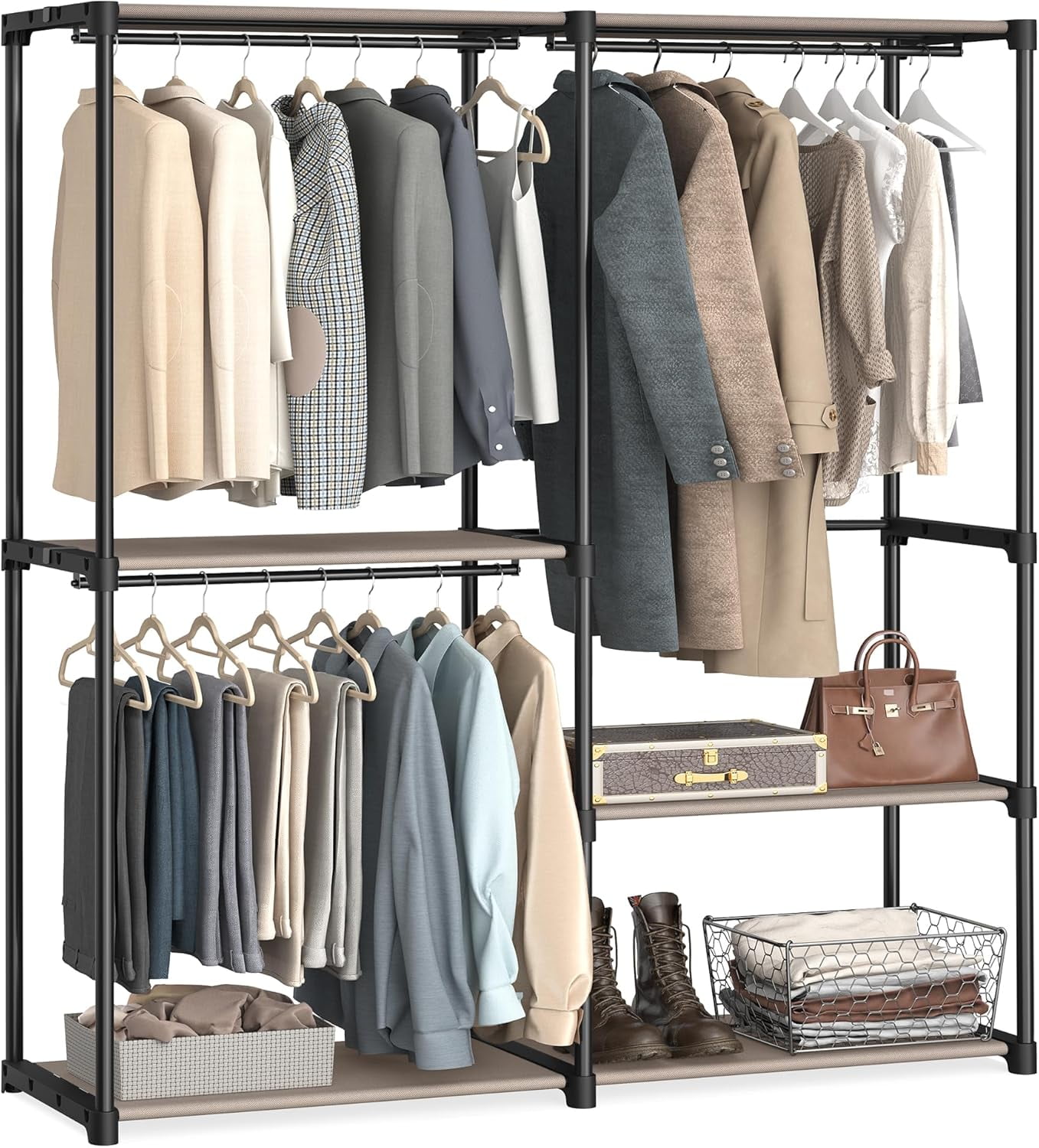 SONGMICS Portable Closet, Freestanding Closet Organizer, Clothes Rack