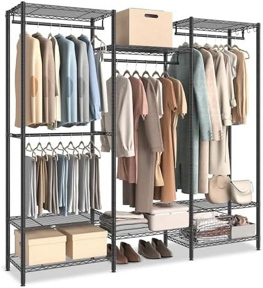 SONGMICS Portable Wardrobe Closet Heavy Duty Clothes Rack, Freestanding ...