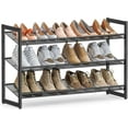 thumbnail image 1 of Xuxu 3-Tier Stackable Shoe Rack, Bronze, Holds up to 12 Pairs of Shoes, 1 of 14
