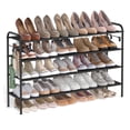 thumbnail image 1 of Shoe Rack, 4 Tier Shoe Organizer, Fabric Shoe Shelf Storage with 4 Hooks, Holds up to 24 P, 1 of 6