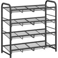 thumbnail image 1 of SONGMICS Stackable Shoe Rack, 4 Tier Metal Shoes Rack Storage Shelf, Holds up to 20 Pairs Shoes, Adjustable Slanted Shelves Shoe Tower Organizer for Closet Entryway Small Spaces, Black, 1 of 9