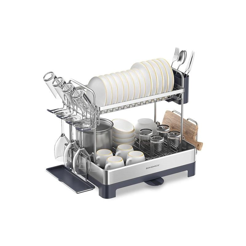 SONGMICS Stainless Steel Dish Drying Rack for Kitchen Counter with ...