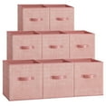 thumbnail image 1 of 8 Pack Storage Cubes 11-Inch Non-Woven Fabric Bins with Double Handles Closet Organizers for Shelves Jelly Pink, 1 of 6