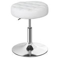 thumbnail image 1 of SONGMY 1 PC Adjustable Height Vanity Stool, White 360掳 PU Leather Makeup Stool, Swivel Beauty Salon Chair, 1 of 10
