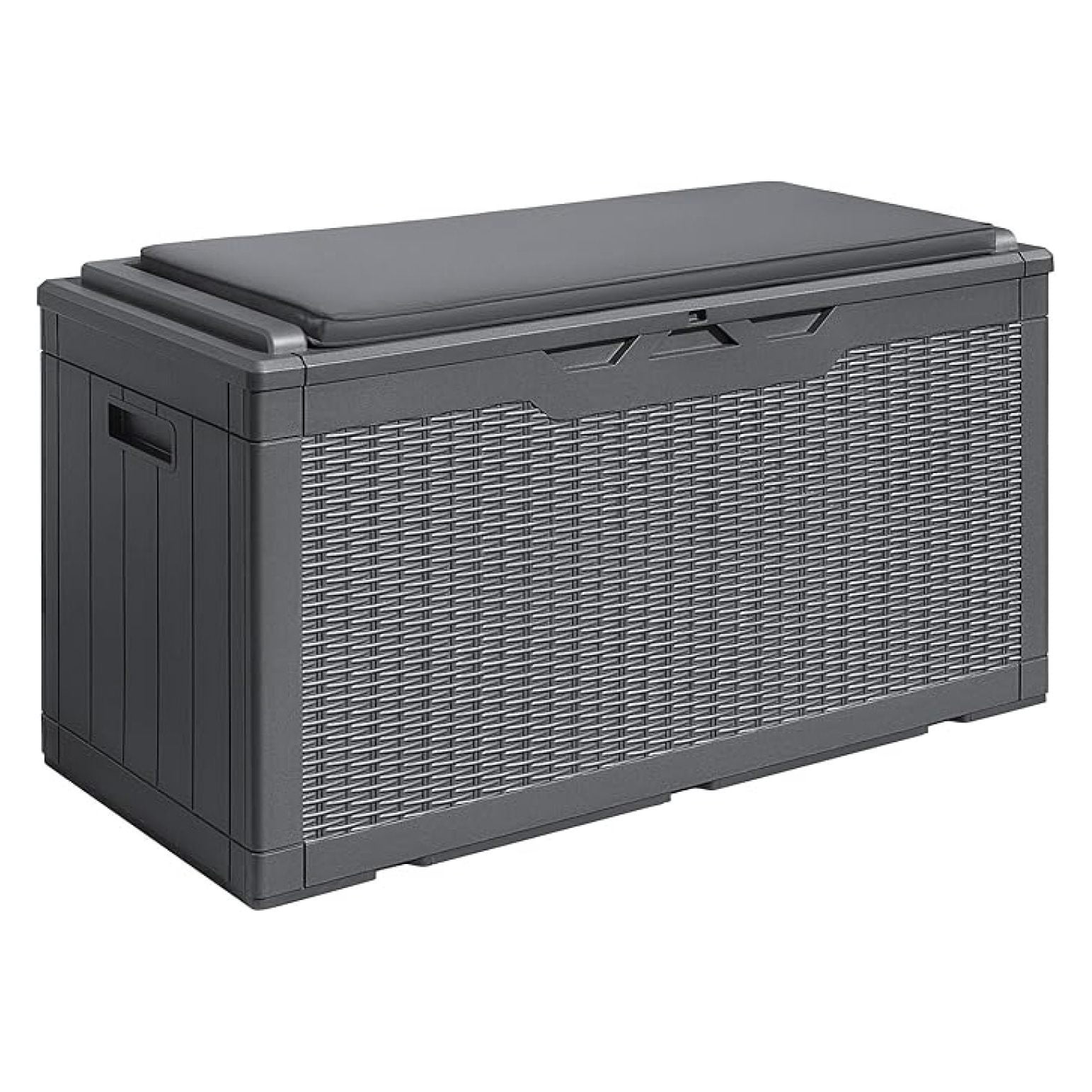 SONGMY 100 Gallon Waterproof Large Resin Deck Box Outdoor Storage Box ...