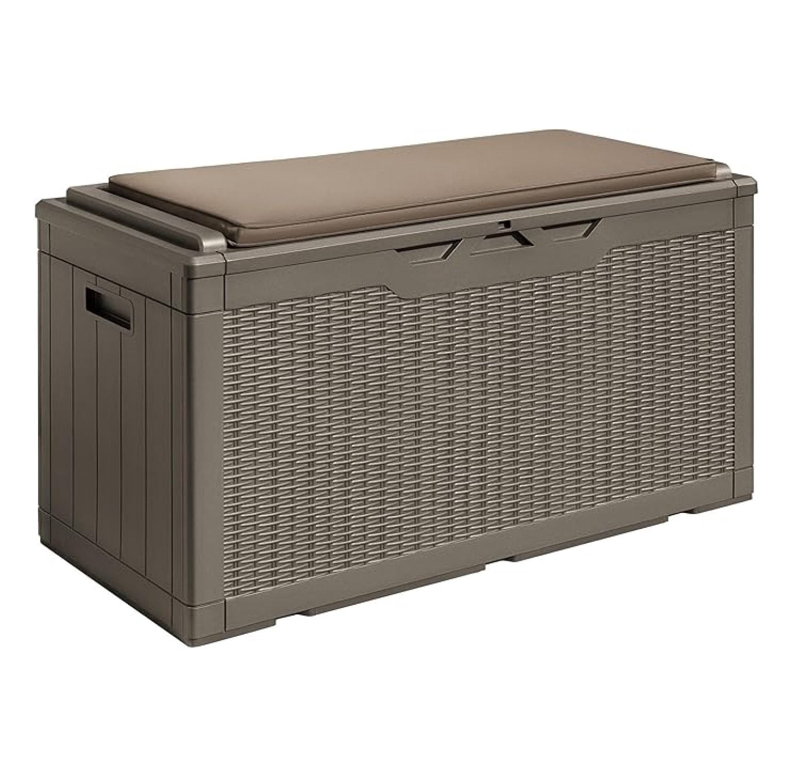 SONGMY 100 Gallon Waterproof Large Resin Deck Box Outdoor Storage Box ...