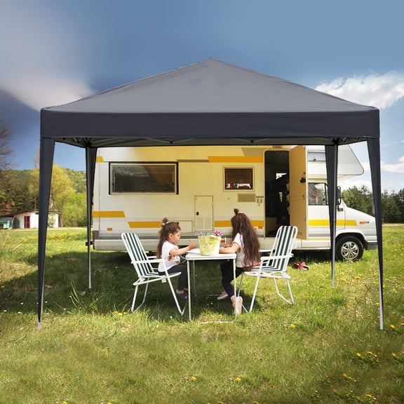 SONGMY 10x10 Foot EZ Pop Up Gazebo Canopy Tent Folding Waterproof with Carry Bag for Outdoor Parties Events and Camping Instant Setup Design