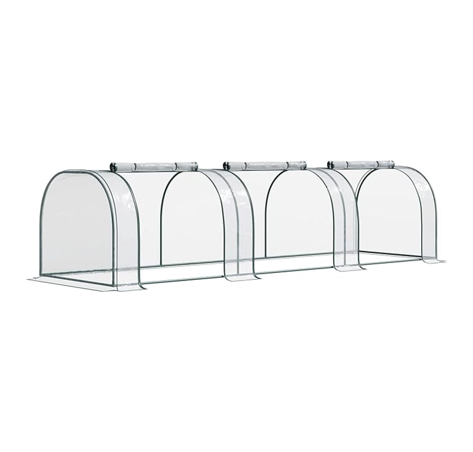 SONGMY 11' x 3' x 2.5' Mini Greenhouse, Portable Tunnel Green House with Roll-Up Zippered Doors, UV Waterproof Cover, Steel Frame, Clear