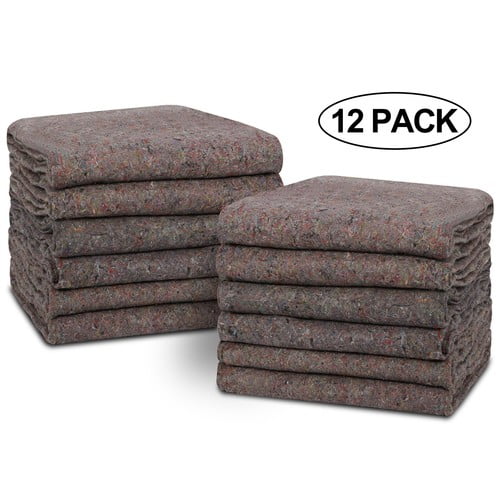 SONGMY 12-Pack Moving Blankets 54"x72", Pro Economy Grey Shipping Furniture Pads, Heavy Duty Moving and Packing Blankets
