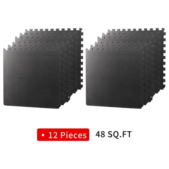 SONGMY 12-Piece EVA Foam Interlocking Floor Mats, 48 Sqft Coverage, Gym Equipment Mats Yoga Mat, Puzzle Exercise Tiles
