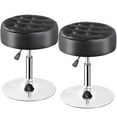 thumbnail image 1 of SONGMY 2-Pack Black Adjustable Swivel Makeup Ottoman Stools, Round Vanity Stools for Bedroom, Beauty Stools with Backrest, 1 of 10