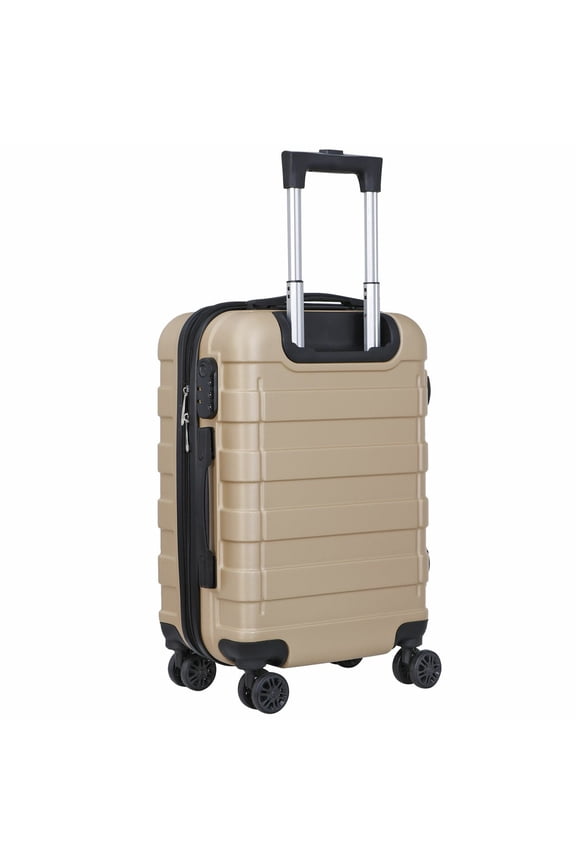 21" Carry-on Spinner Luggage, Champagne Expandable Suitcase with Wheels, Hardside Travel Luggage with TSA Lock