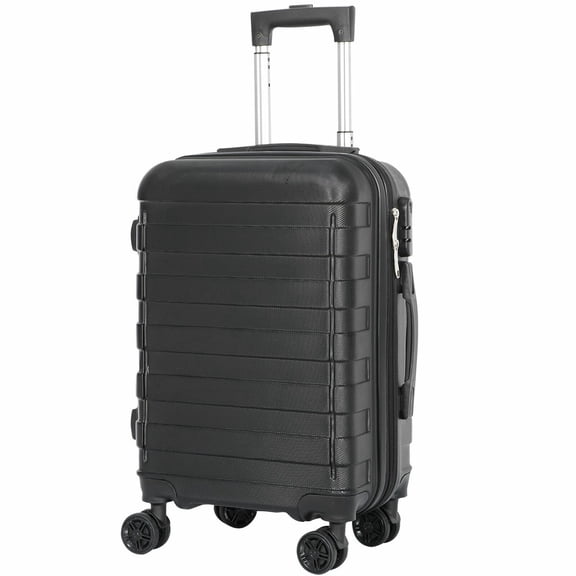 SONGMY 21-Inch Hardside Luggage, Black Carry On Luggage with Spinner Wheels