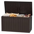 thumbnail image 1 of SONGMY 250 Gallon Outdoor Resin Deck Box with Divider, Waterproof Storage Box with Lockable Lid&Side Handles for Garden Tools, Pools Supplies (Brown), 1 of 7