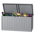thumbnail image 1 of SONGMY 270 Gallon Outdoor Storage Deck Box with Divider, Double Wall Storage Box with Lockable Lid for Garden Tools, Pools Supplies (Gray), 1 of 7