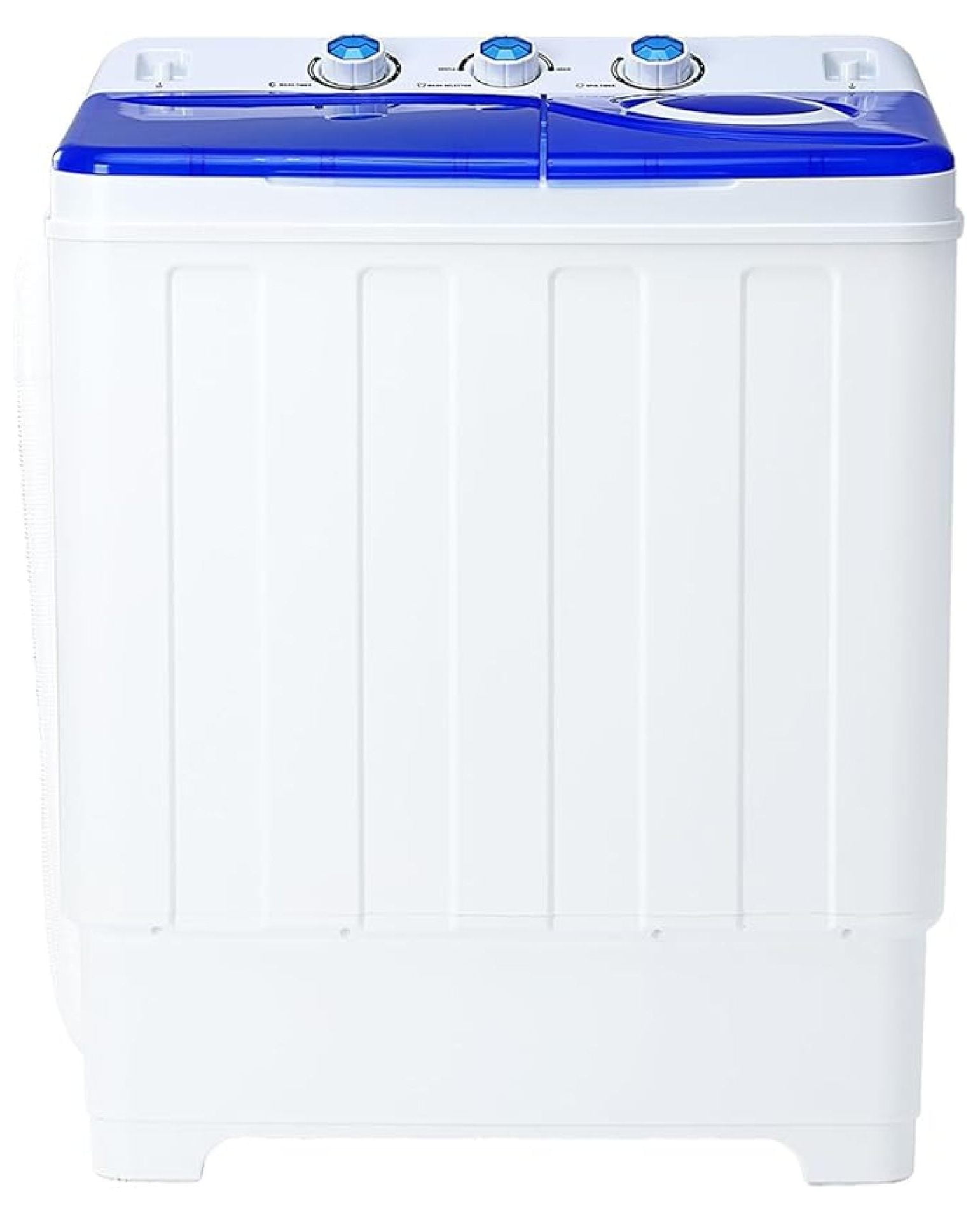 SONGMY 28lbs Portable Twin Tub Washing Machine - 18lbs Wash & 10lbs Spin with Drain Pump, Compact Washer for Home, Camping & RVs, Blue