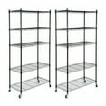 thumbnail image 1 of SONGMY 2PCS 5-Tier Shelves Wire Rack Unit Rolling with 4 Casters, Kitchen Garage Storage Rack, Heavy Duty Metal Shelving, 1 of 10